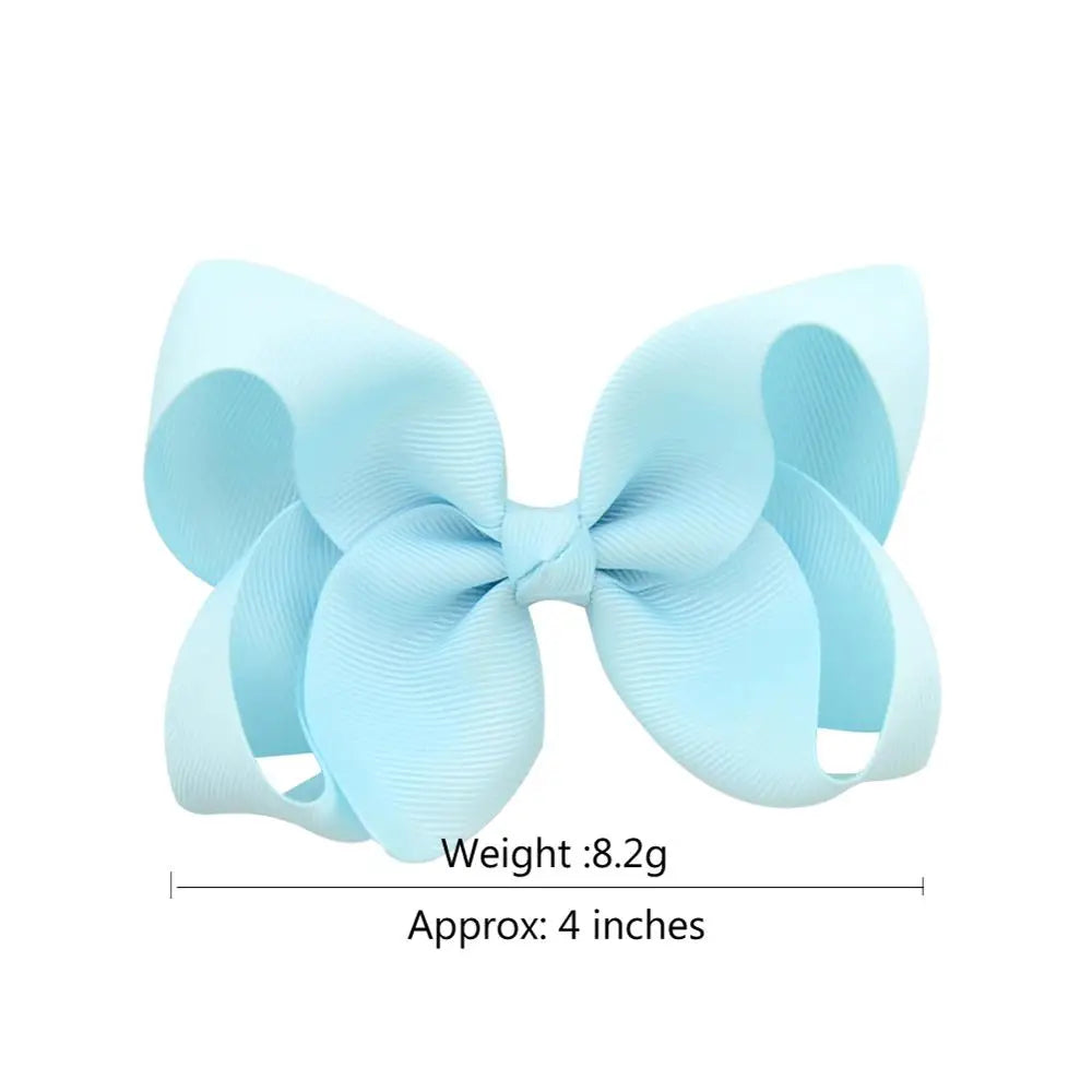 10 Pcs 4'' Cute Solid Grosgrain Ribbon Bowknot Hair Clips For Girls Handmade Hairpins Barrettes Headwear Kids Hair Accessories