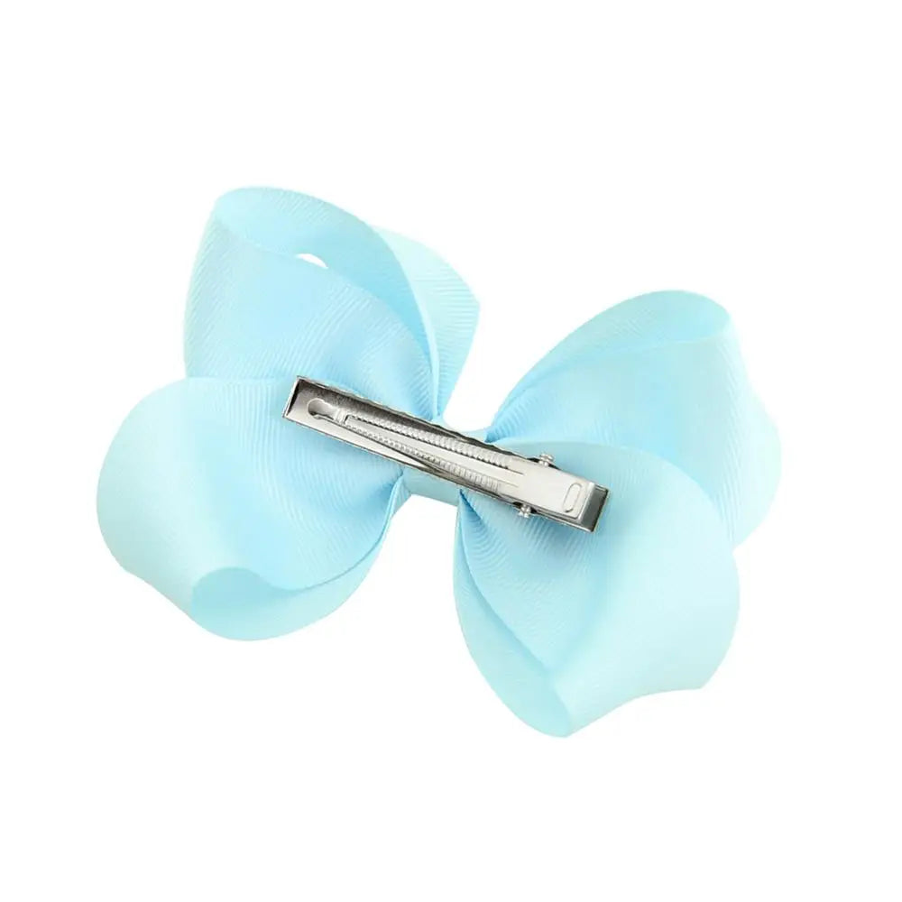 10 Pcs 4'' Cute Solid Grosgrain Ribbon Bowknot Hair Clips For Girls Handmade Hairpins Barrettes Headwear Kids Hair Accessories