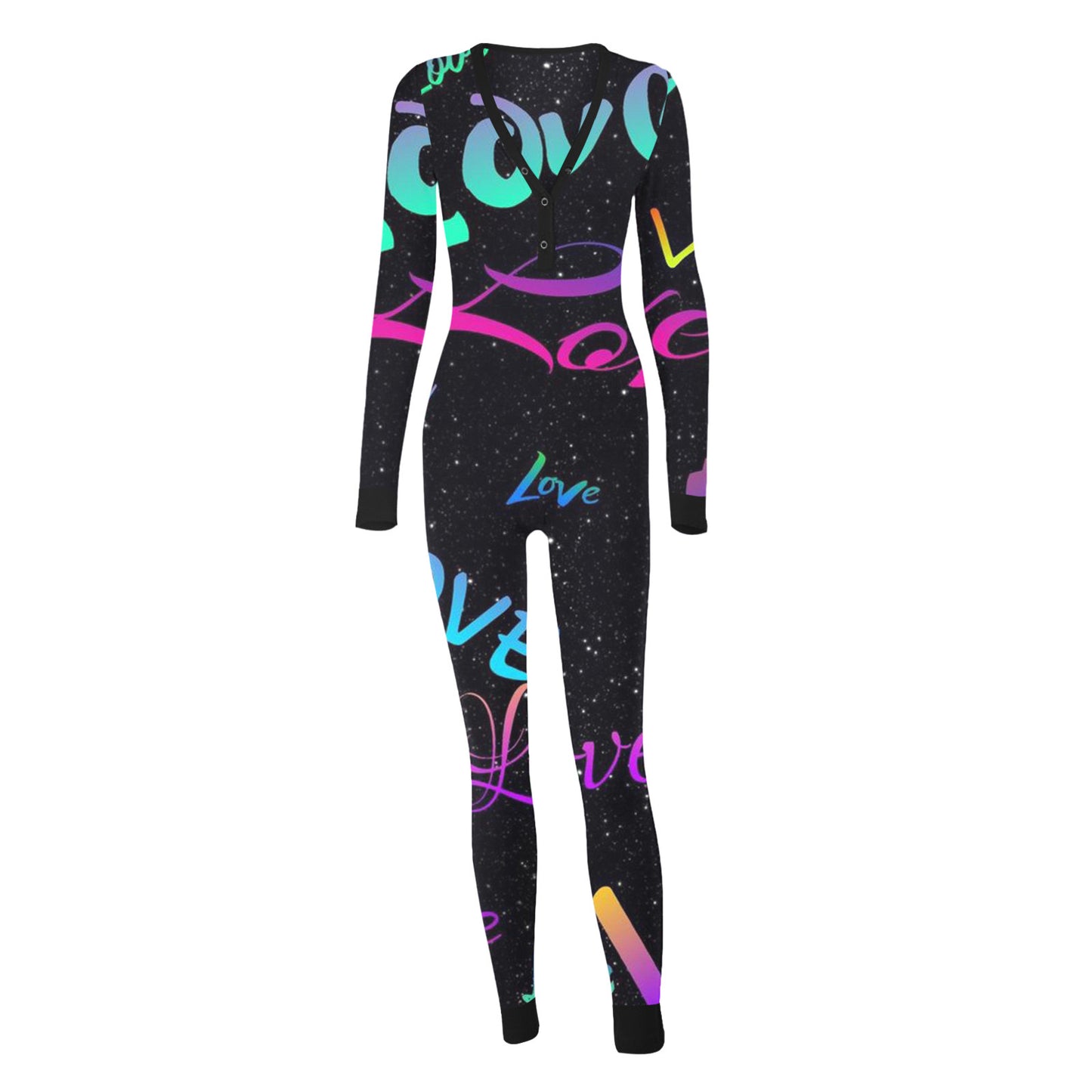 Love Letter Print Onesies With Butt Flap For Adults Valentine Sexy Sleepwear Romper Women's Jumpsuit Open Butt Pajamas Nightwear