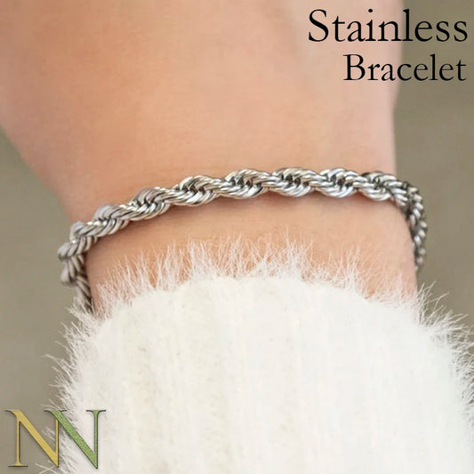 10 Pieces 3mm 5mm Rope Bracelet Stainless Steel Gold Color Rope Chain Bracelet for Men or Women