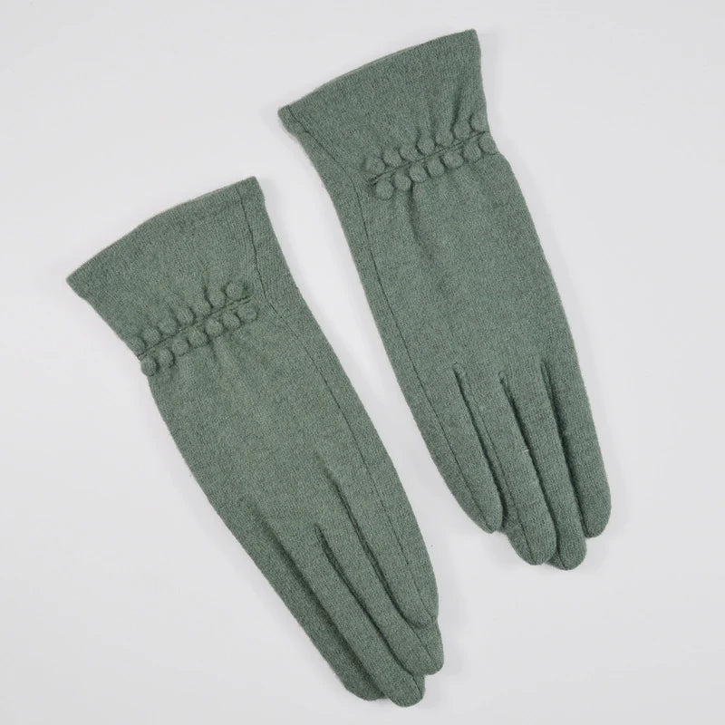 [BYSIFA] Winter Women Wool Gloves New Thick Warm Touch Screen Ladies Gloves Spring Autumn Soft  Elegant Hot Pink Mittens Gloves