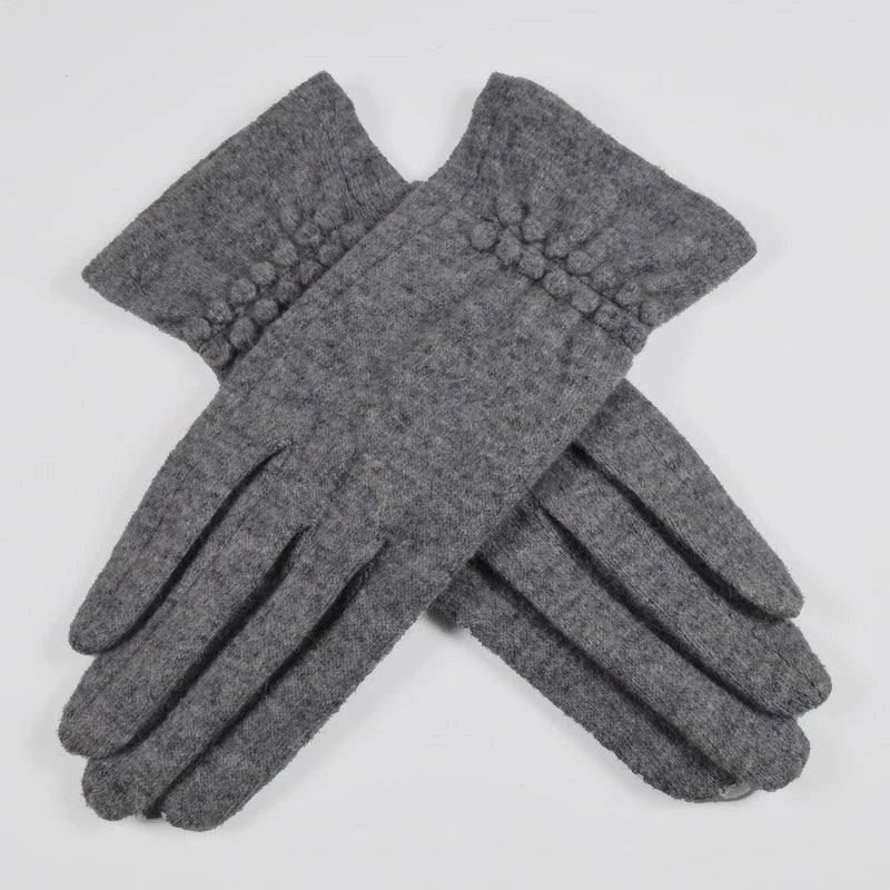 [BYSIFA] Winter Women Wool Gloves New Thick Warm Touch Screen Ladies Gloves Spring Autumn Soft  Elegant Hot Pink Mittens Gloves