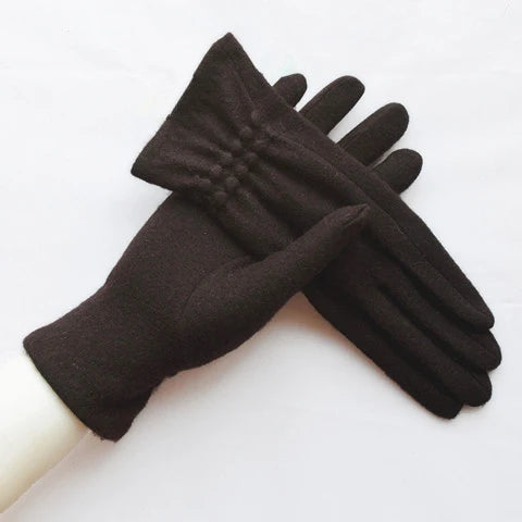 [BYSIFA] Winter Women Wool Gloves New Thick Warm Touch Screen Ladies Gloves Spring Autumn Soft  Elegant Hot Pink Mittens Gloves