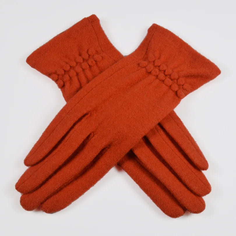 [BYSIFA] Winter Women Wool Gloves New Thick Warm Touch Screen Ladies Gloves Spring Autumn Soft  Elegant Hot Pink Mittens Gloves