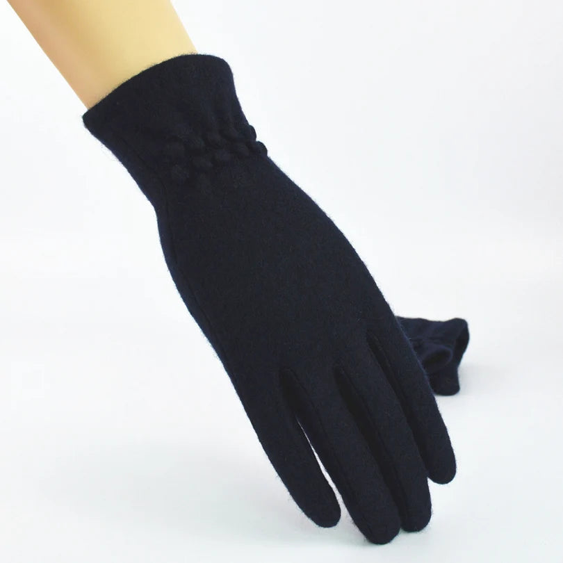 [BYSIFA] Winter Women Wool Gloves New Thick Warm Touch Screen Ladies Gloves Spring Autumn Soft  Elegant Hot Pink Mittens Gloves