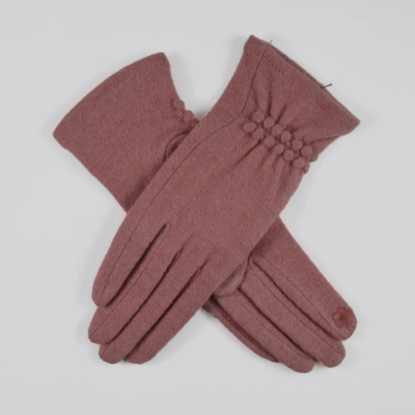 [BYSIFA] Winter Women Wool Gloves New Thick Warm Touch Screen Ladies Gloves Spring Autumn Soft  Elegant Hot Pink Mittens Gloves
