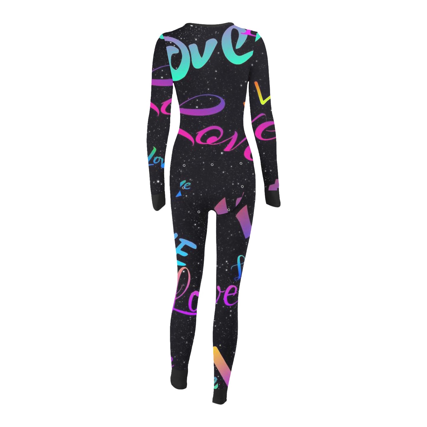 Love Letter Print Onesies With Butt Flap For Adults Valentine Sexy Sleepwear Romper Women's Jumpsuit Open Butt Pajamas Nightwear