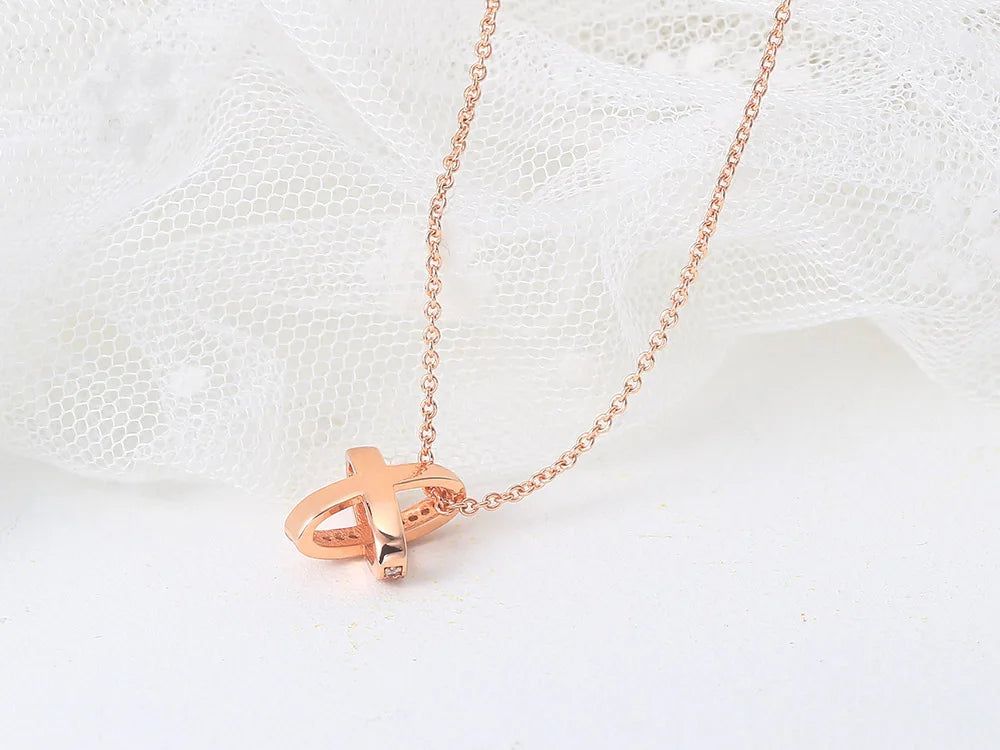 ZHOUYANG Pendants Necklace For Women Hollow Cross Rose Gold Color Choker Chain Fashion Necklaces 2024 Jewelry Daily Gift N205