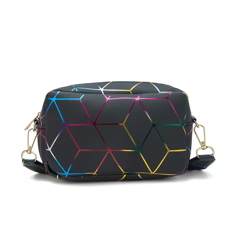 Yogodlns Fashion Laser Shoulder Messenger Bag Female Small Square Bag PU Leather Crossbody Bag Trendy New Satchel Bag Bolsa