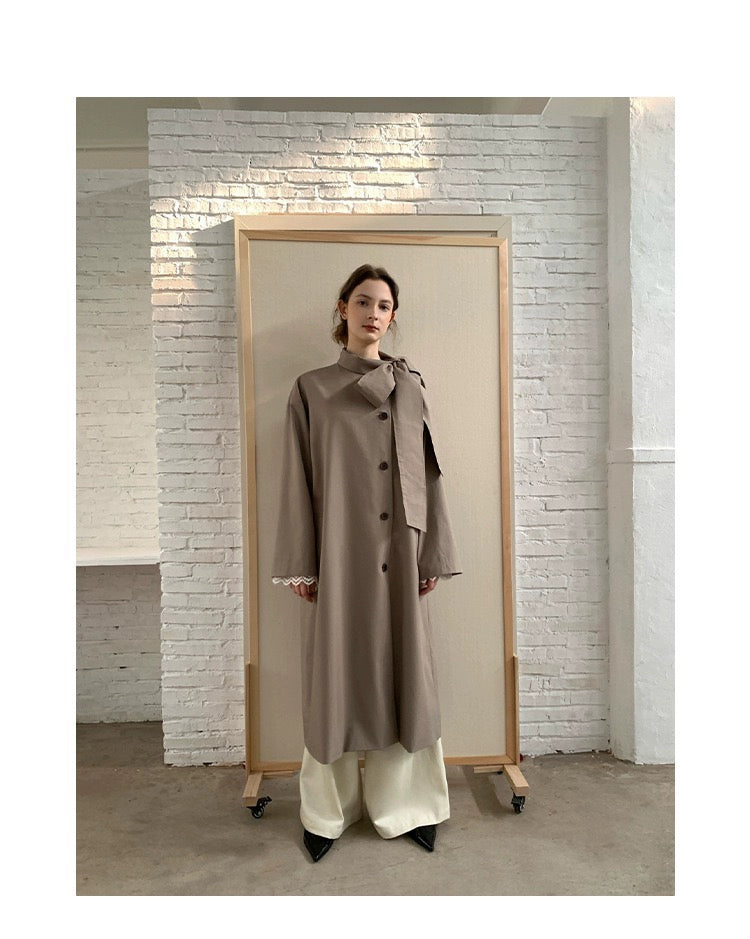 [Pick a Unique] Early Autumn New Arrival K-style Retro Work Clothing Stylish Long Trench Coat Female