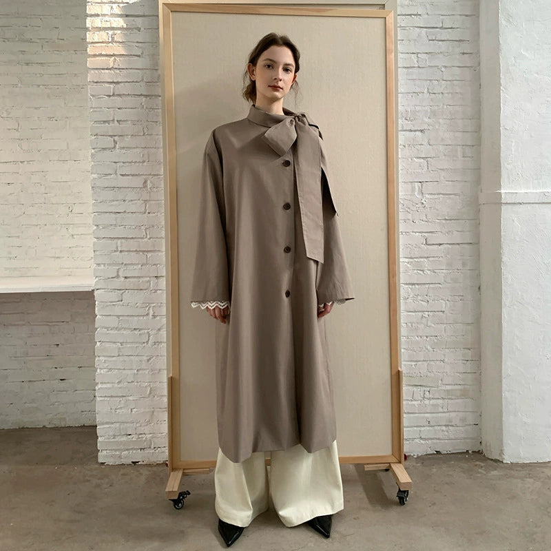 [Pick a Unique] Early Autumn New Arrival K-style Retro Work Clothing Stylish Long Trench Coat Female