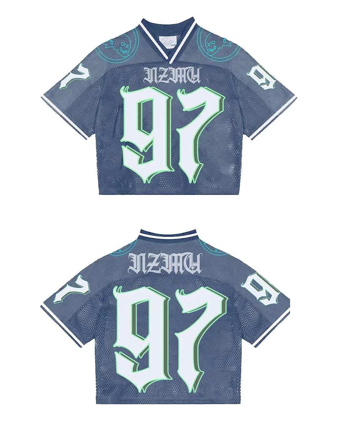 Y2K Unisex Breathable T Shirt American Fashionable splicing football loose jersey casual Streetwear Hip Hop men women t shirt