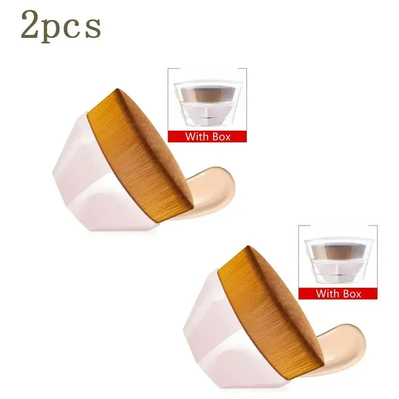 1-5pcs Hexagonal Makeup Brush, Flawless Foundation Make-Up Brush, Suitable For Liquid Makeup Brush Set, Women'S Soft Cosmetics