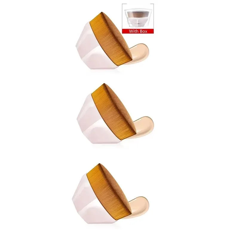 1-5pcs Hexagonal Makeup Brush, Flawless Foundation Make-Up Brush, Suitable For Liquid Makeup Brush Set, Women'S Soft Cosmetics