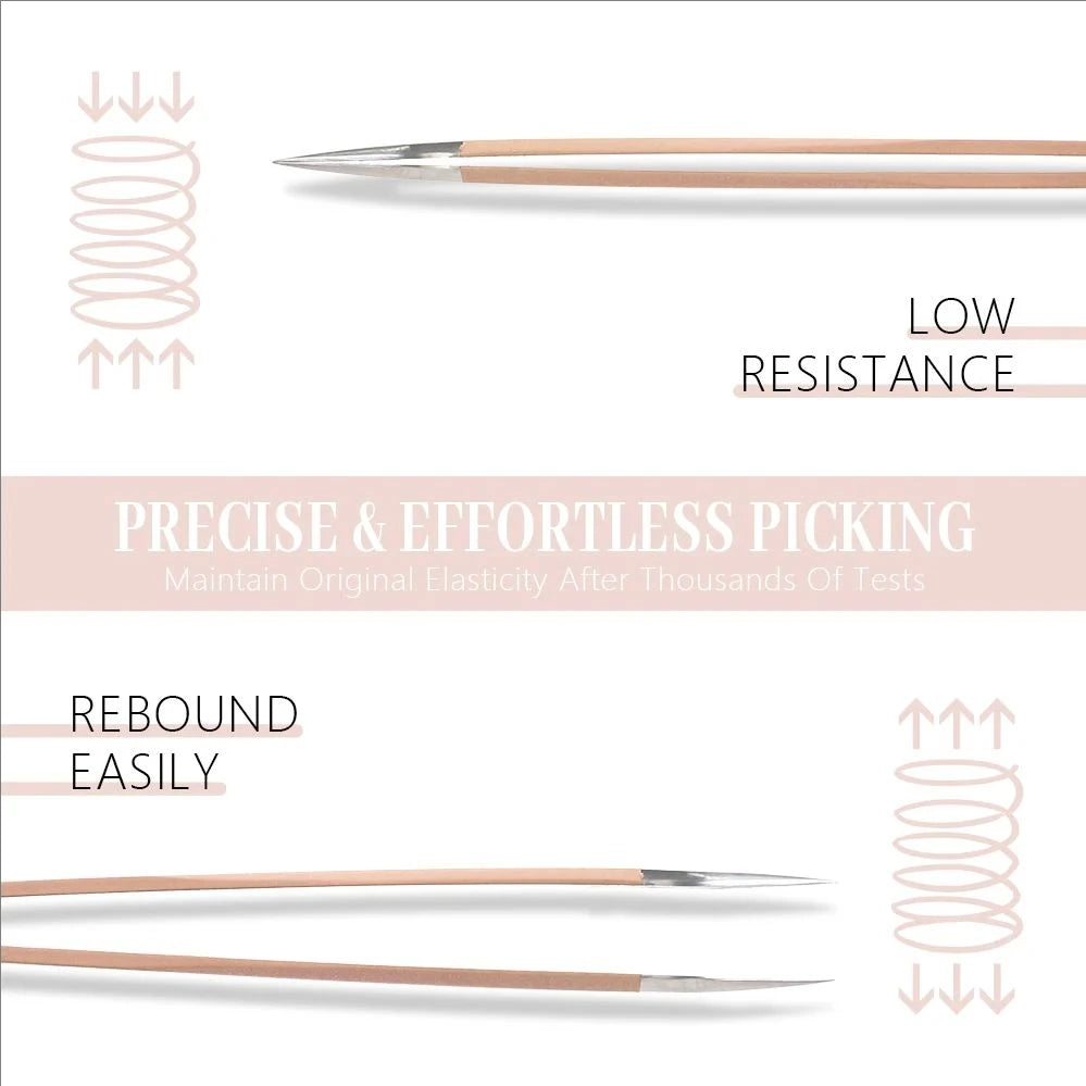 MJ 1 Pcs Eyelash Extension Tweezers Stainless Steel 3D Accurate Clip Eyelashes Tweezers Lash Extensions Supplies Set Tool