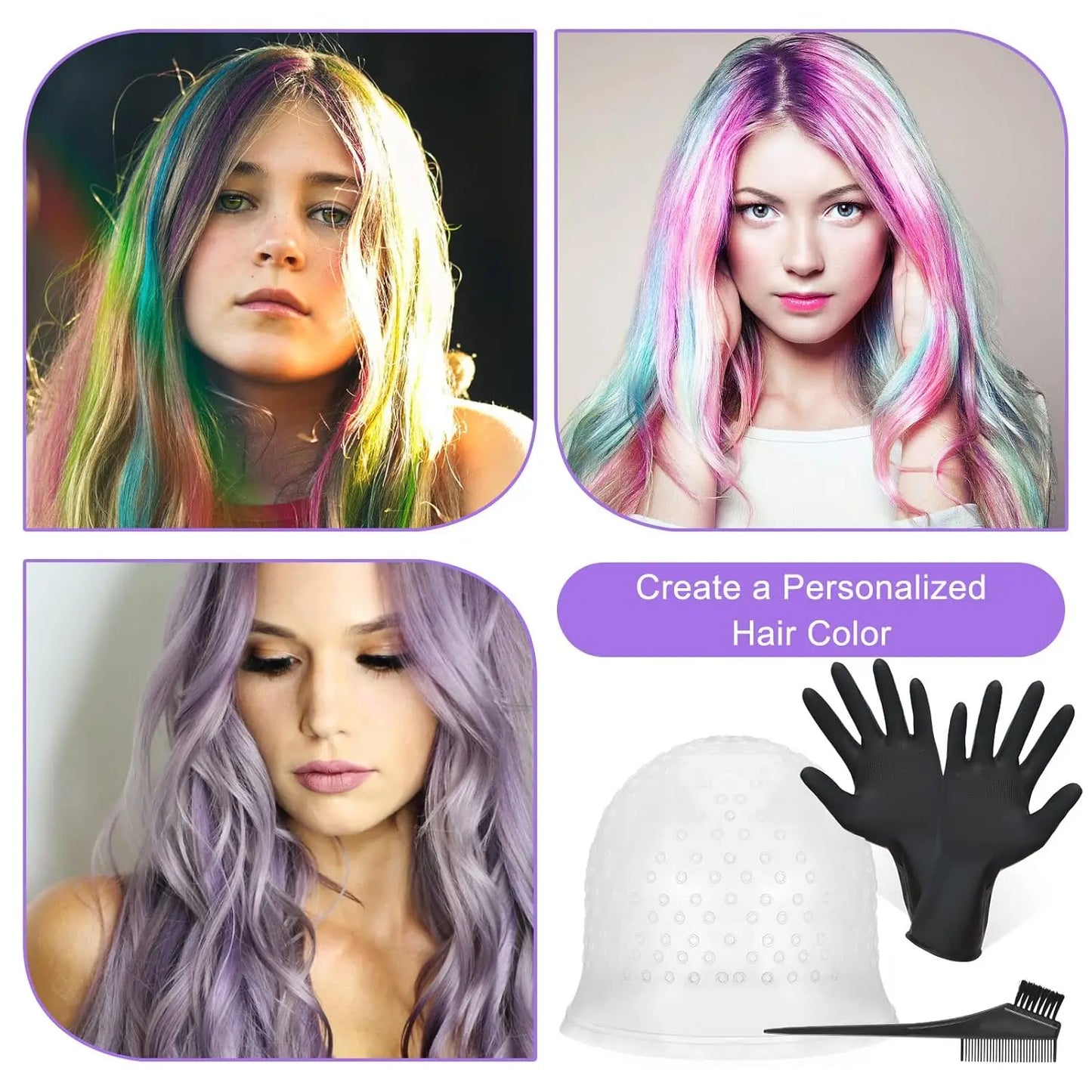 10 Pcs Professional Hair Bleach Kit Hair Coloring Products with Hair Dye Brush, Hair Color Bowl for Hair Coloring at Home