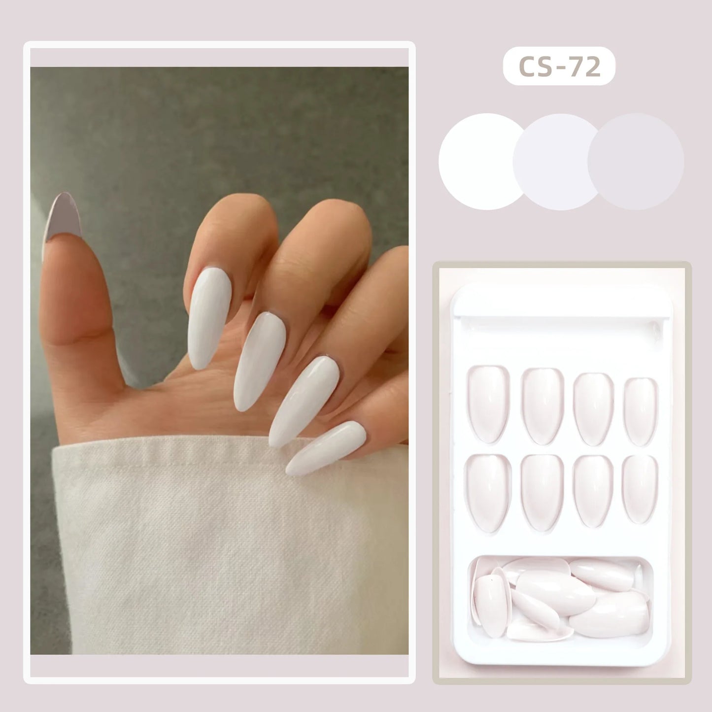 24p Artificial Acrylic Finished Sticky Nails Black Almond Nail Art Fake Nails Handmade Long Ballet Removable Press on Nail Tips