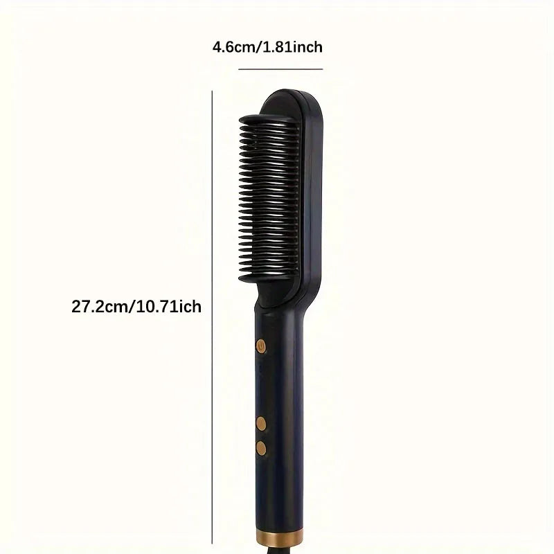 1 piece of straight hair comb, 2-in-1 electric straight hair curling styling tool, multifunctional straight hair straightener