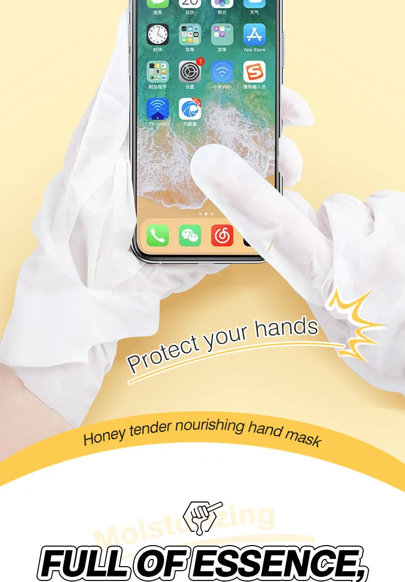 10 Pairs Honey Hand Mask Hands skincare Masks Moisturizing Nourishing Hydrating Tendering Smoothing Hands Skin Care Products