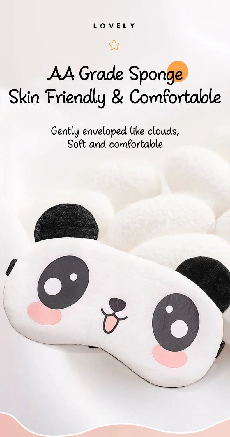 Sleeping Eye Mask Blindfold Soft Plush Eyepatch Adjustable Travel Light Blocking Breathable Eyes Mask Cute Eye Cover For Sleep