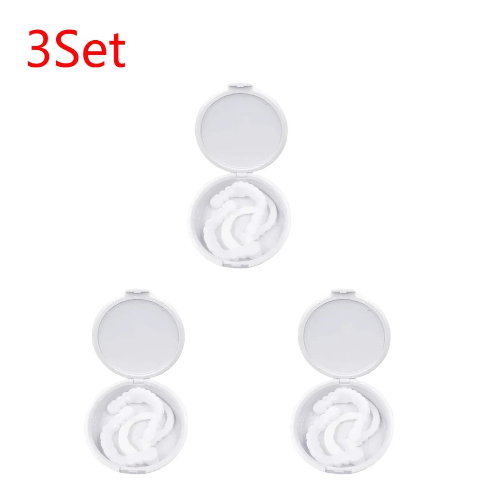 1-5Set Upper Lower Temporary Fit Fake Teeth Cosmetic Denture Smile Veneers False Teeth Brace Cover Upper False Tooth Cover Snap