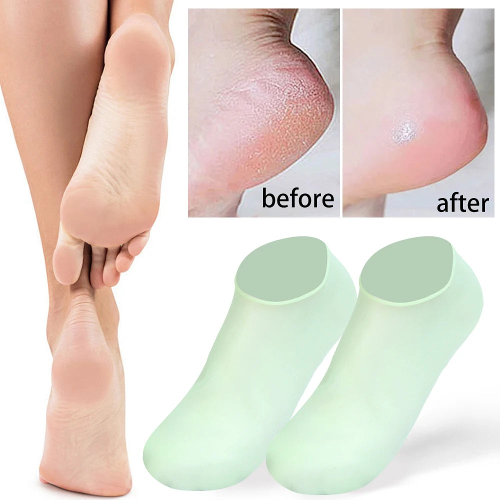 1/3pairs Silicone Moisturizing Foot Socks Anti Cracking Dry Dead Skin Foot Spa Tools Reusable Gel Stocking Protective Feet Cover