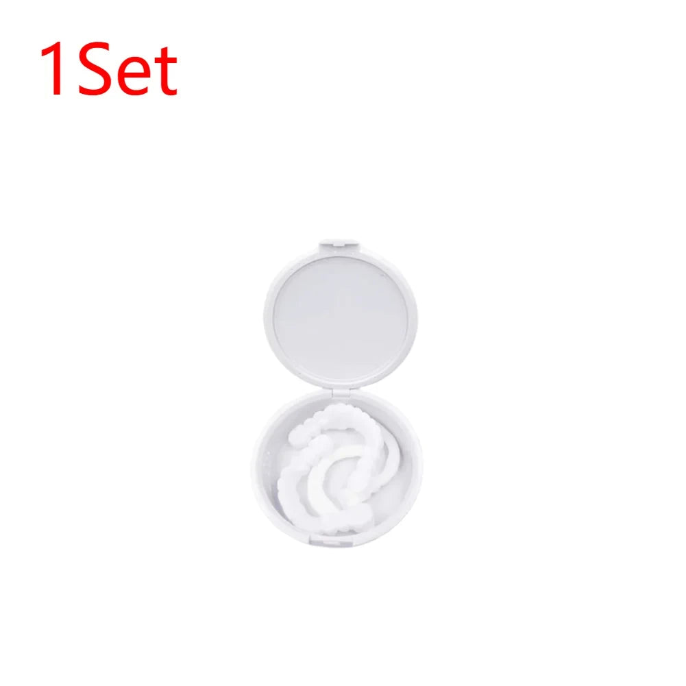 1-5Set Upper Lower Temporary Fit Fake Teeth Cosmetic Denture Smile Veneers False Teeth Brace Cover Upper False Tooth Cover Snap