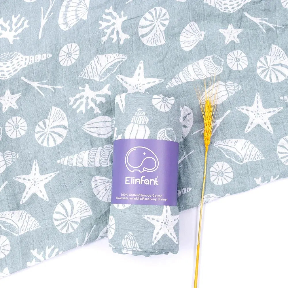 100% Cotton 120*110cm 2 Layers Newborn Baby Bath Towel Wrap Muslin Swaddle Blankets