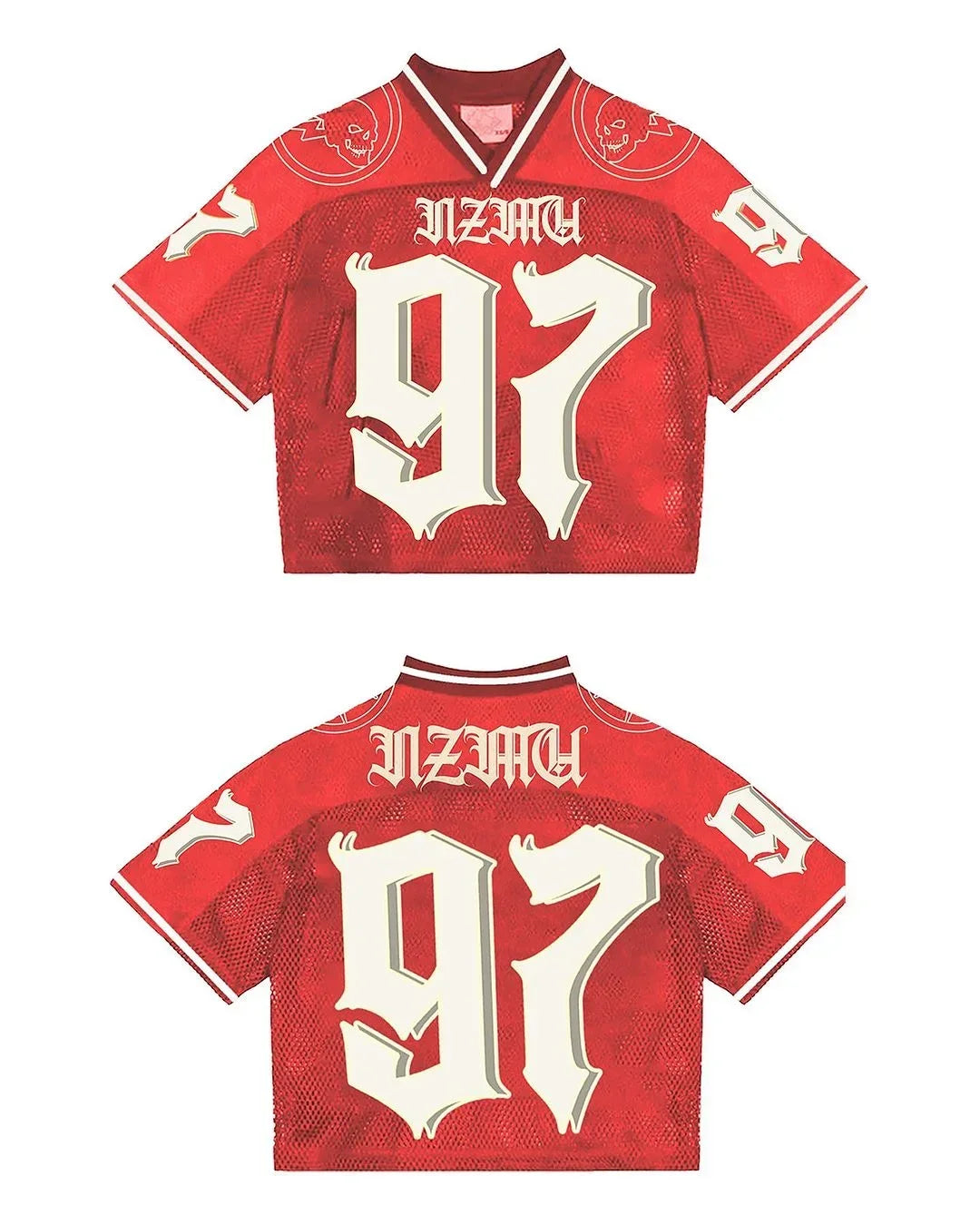 Y2K Unisex Breathable T Shirt American Fashionable splicing football loose jersey casual Streetwear Hip Hop men women t shirt