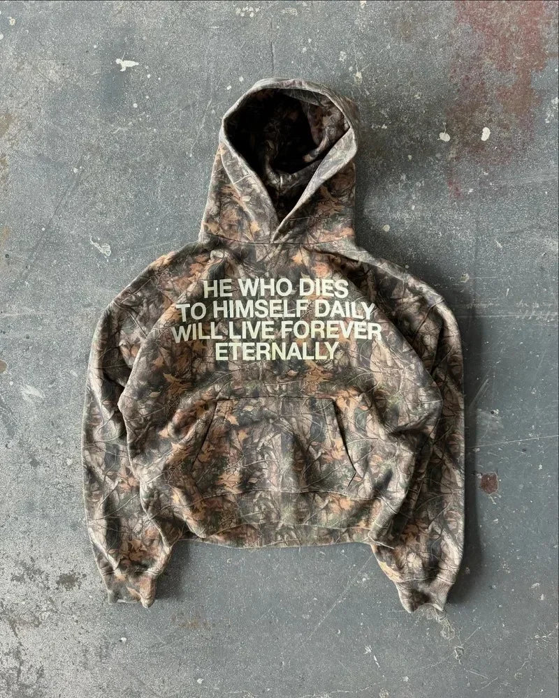 Y2K Hip Hop Retro Harajuku Hoodies Oversized Camouflage Pattern  Soft Warm Hooded Sweatshirt Fashionable Men  Women Street Wear