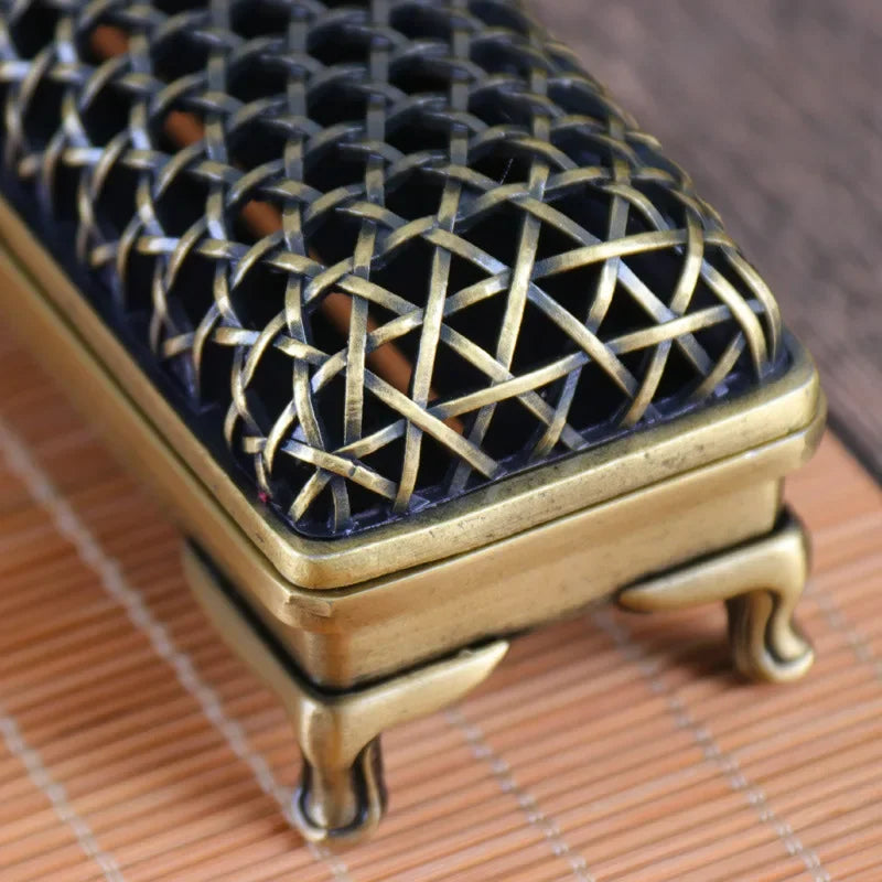 YXY Chinese Style Woven Hollow Incense Burner Metal for Sandalwood OUD 21cm Incense Sticks Holder Zen Home Decor Line Stick Base
