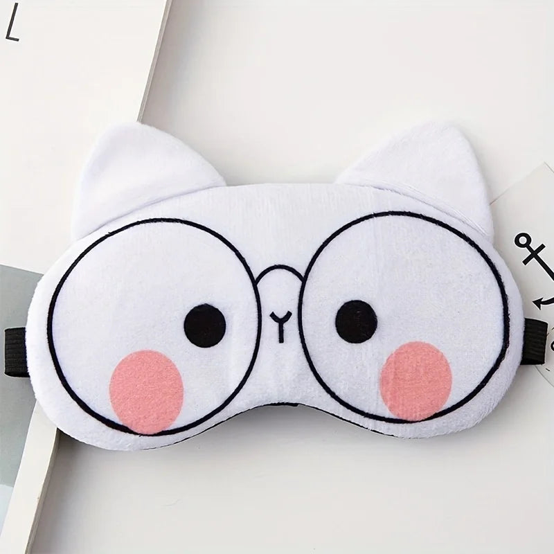 Sleeping Eye Mask Blindfold Soft Plush Eyepatch Adjustable Travel Light Blocking Breathable Eyes Mask Cute Eye Cover For Sleep