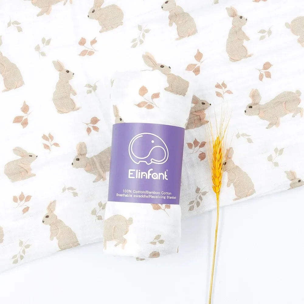 100% Cotton 120*110cm 2 Layers Newborn Baby Bath Towel Wrap Muslin Swaddle Blankets