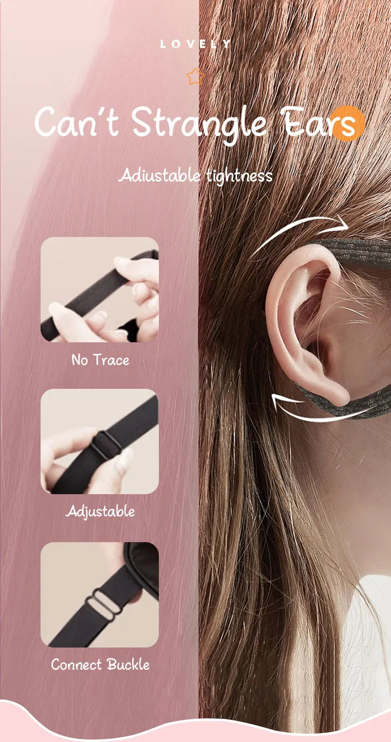 Sleeping Eye Mask Blindfold Soft Plush Eyepatch Adjustable Travel Light Blocking Breathable Eyes Mask Cute Eye Cover For Sleep