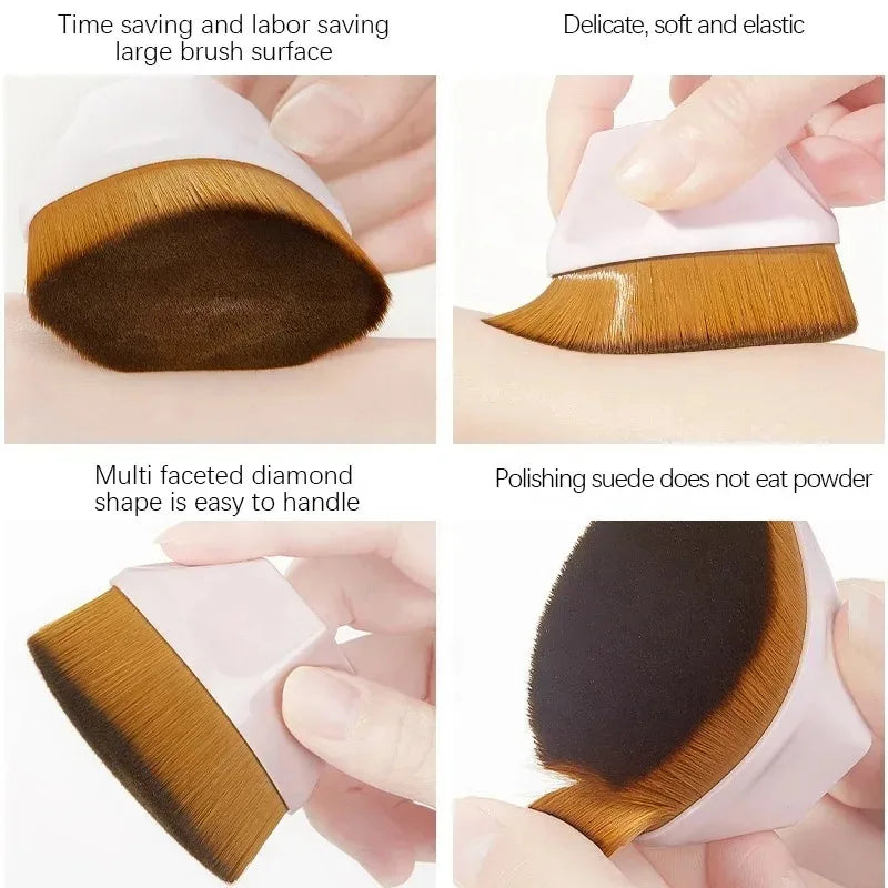 1-5pcs Hexagonal Makeup Brush, Flawless Foundation Make-Up Brush, Suitable For Liquid Makeup Brush Set, Women'S Soft Cosmetics