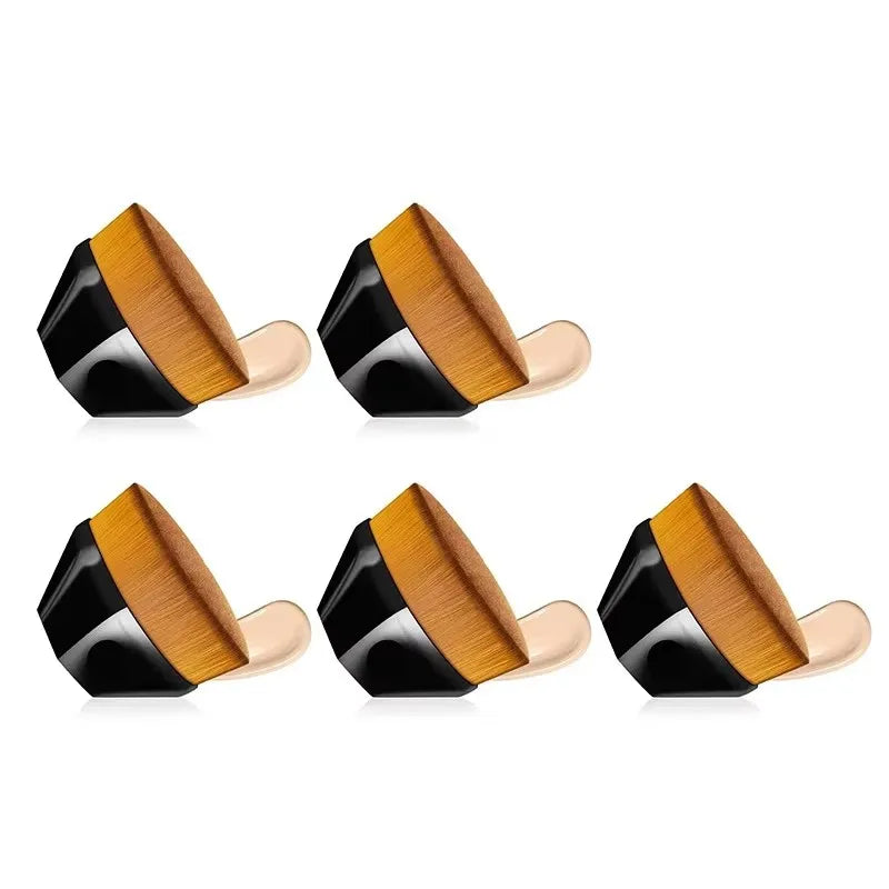 1-5pcs Hexagonal Makeup Brush, Flawless Foundation Make-Up Brush, Suitable For Liquid Makeup Brush Set, Women'S Soft Cosmetics