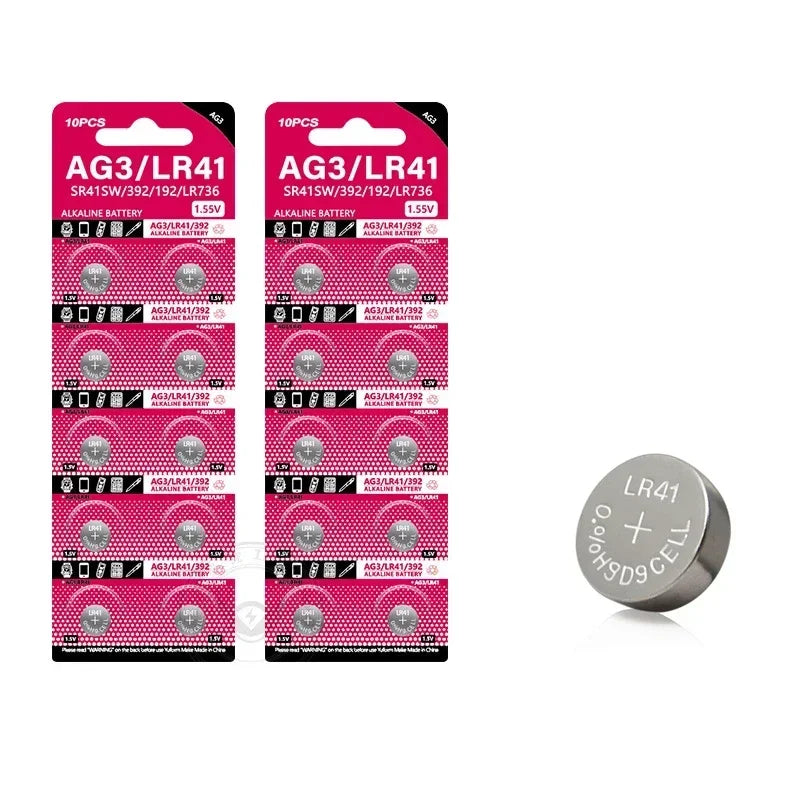 10-100Pcs High Capacity LR41 Alkaline Batteries AG3 L736 392 384 192 Premium 1.5V Button Coin Cell Batteries for Medical devices
