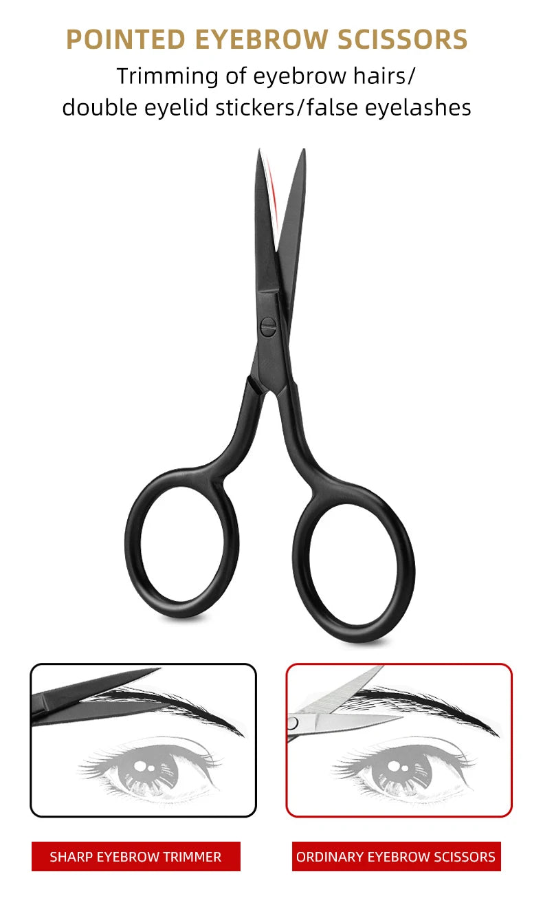 Z'LRAQI BEAUTY Rose Gold eyebrow scissors Eyelash Stainless steel pointed mini embroidery scissors Multi-functional