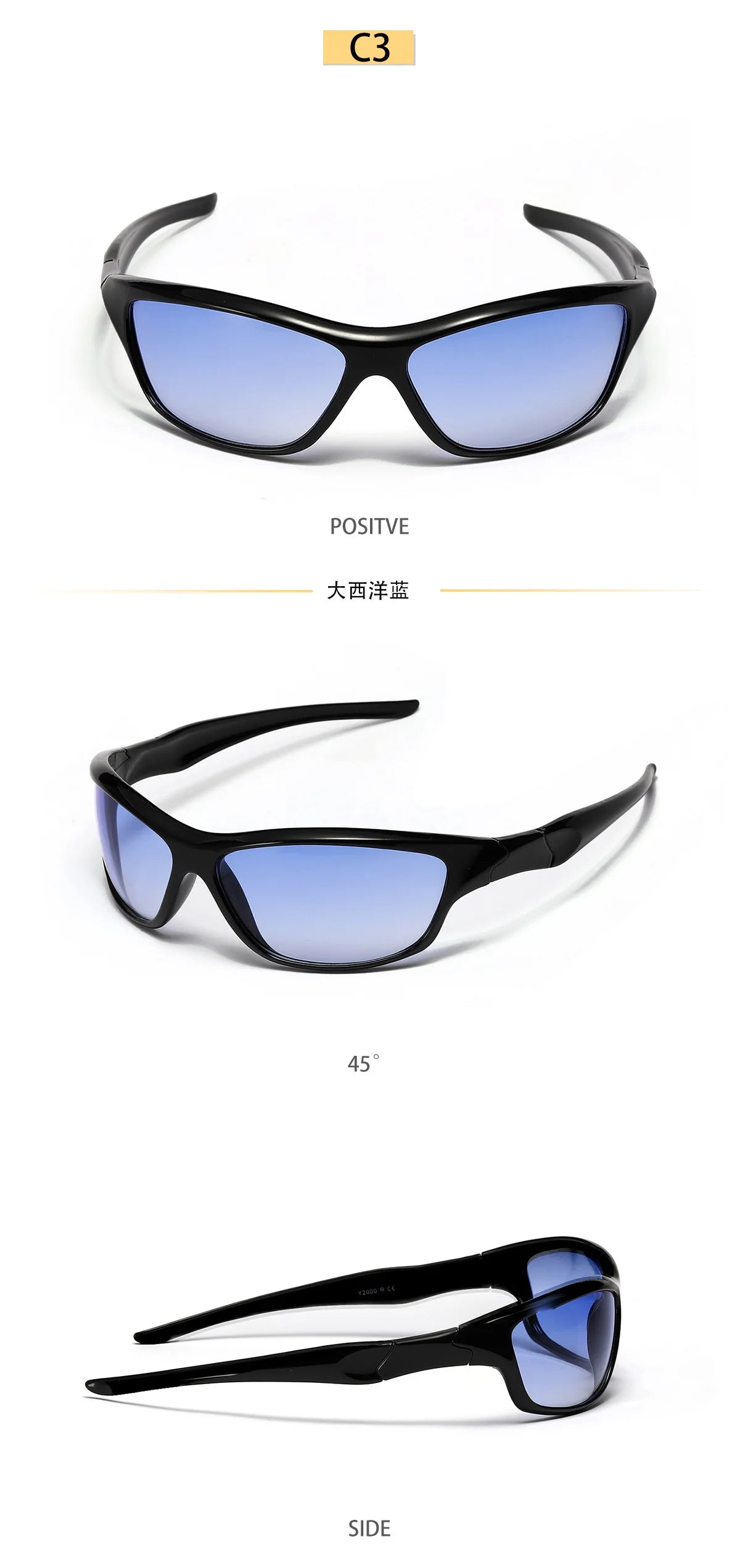 Men's Silver Y2K Sunglasses Outdoor Cycling Sports Sun Glasses Women Vintage Shades Trendy Punk Goggle Eyewear 2000S Aesthetic
