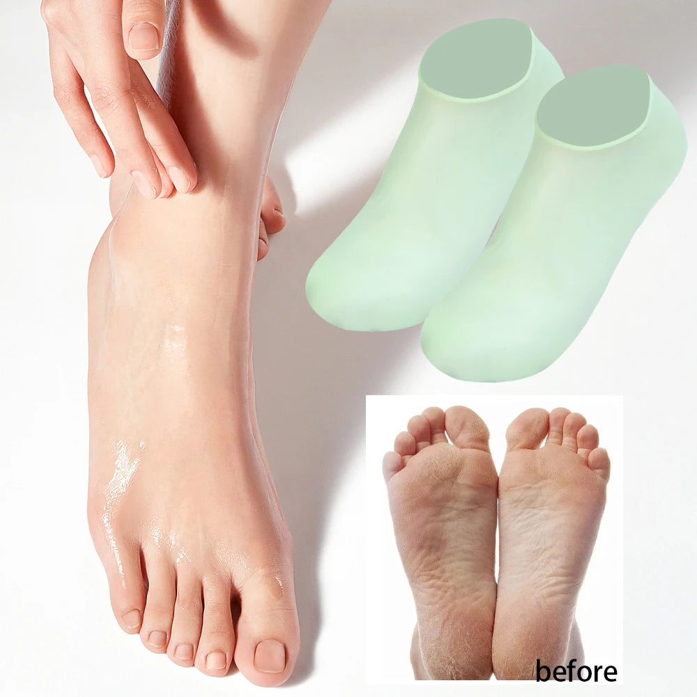 1/3pairs Silicone Moisturizing Foot Socks Anti Cracking Dry Dead Skin Foot Spa Tools Reusable Gel Stocking Protective Feet Cover