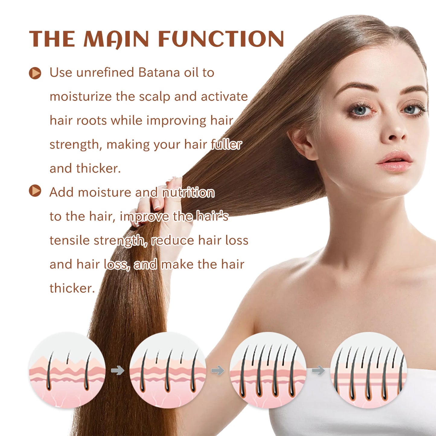 100% Natural Unrefined and Organic Batana Oil for Hair Growth & Strength, Prevents Hair Loss Eliminates Split Ends for Men Women