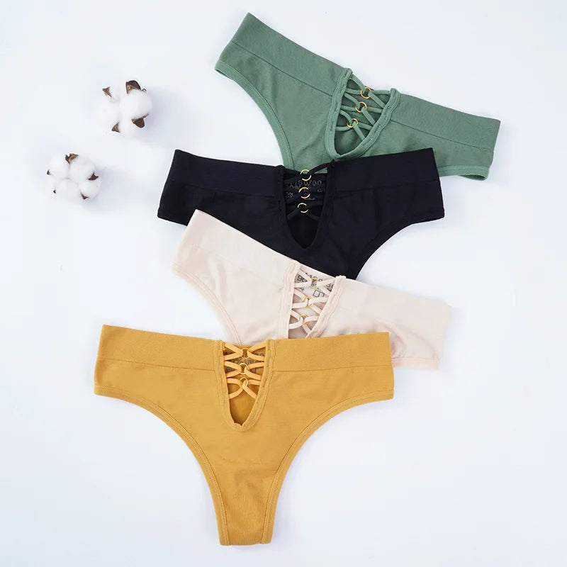 Women's Sexy Strap Hollow G-String Underwear For Female Thong Fashion Lingerie Comfortable Underpants Panties