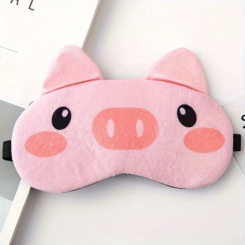 Sleeping Eye Mask Blindfold Soft Plush Eyepatch Adjustable Travel Light Blocking Breathable Eyes Mask Cute Eye Cover For Sleep