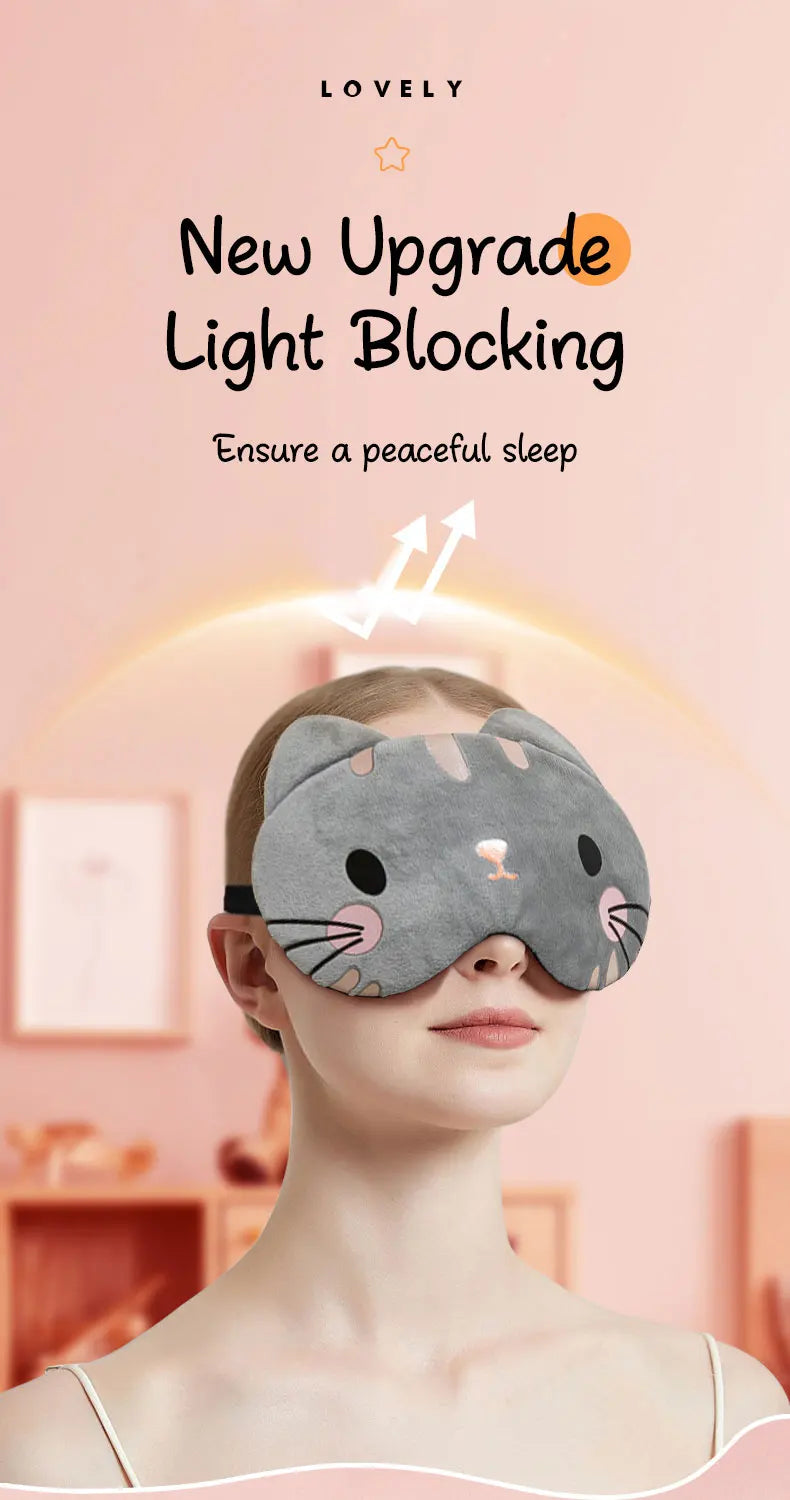 Sleeping Eye Mask Blindfold Soft Plush Eyepatch Adjustable Travel Light Blocking Breathable Eyes Mask Cute Eye Cover For Sleep