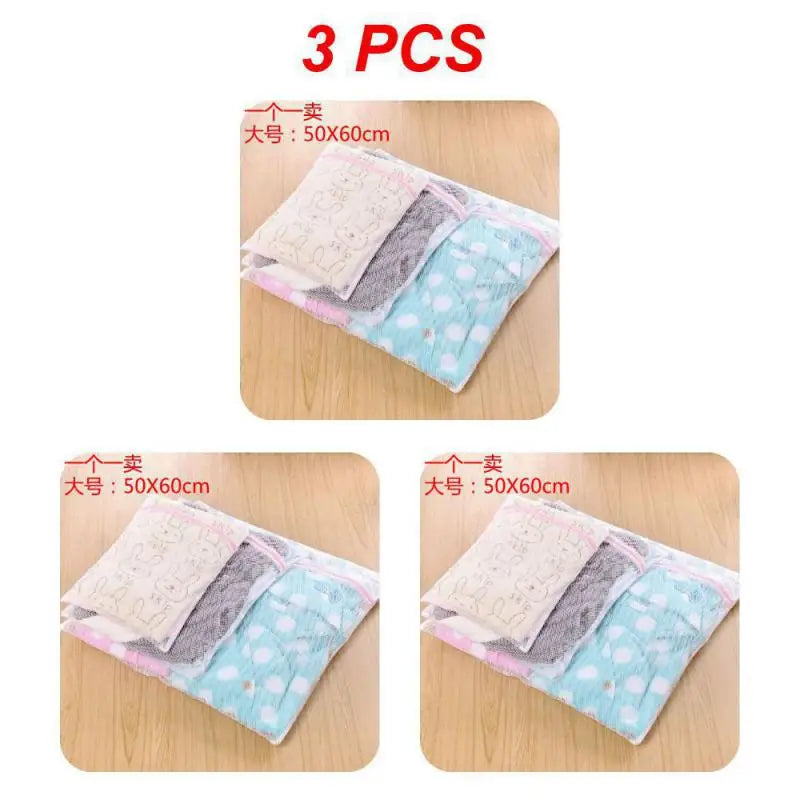 1/3PCS Laundry Wash Mesh Bag Clothing Care Foldable Protection Washing Net Filter For Lingerie Underwear Bra Socks Clothes 3