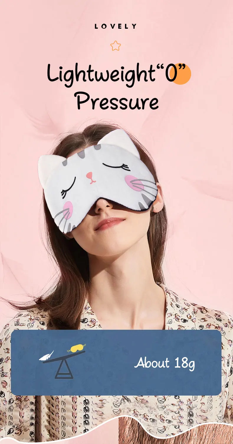 Sleeping Eye Mask Blindfold Soft Plush Eyepatch Adjustable Travel Light Blocking Breathable Eyes Mask Cute Eye Cover For Sleep
