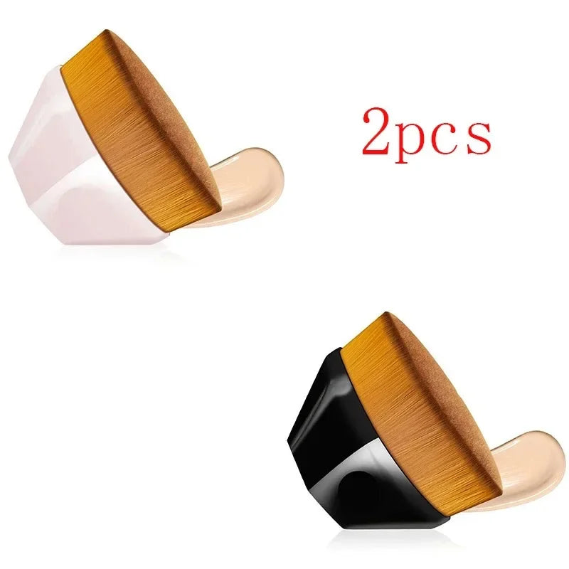 1-5pcs Hexagonal Makeup Brush, Flawless Foundation Make-Up Brush, Suitable For Liquid Makeup Brush Set, Women'S Soft Cosmetics