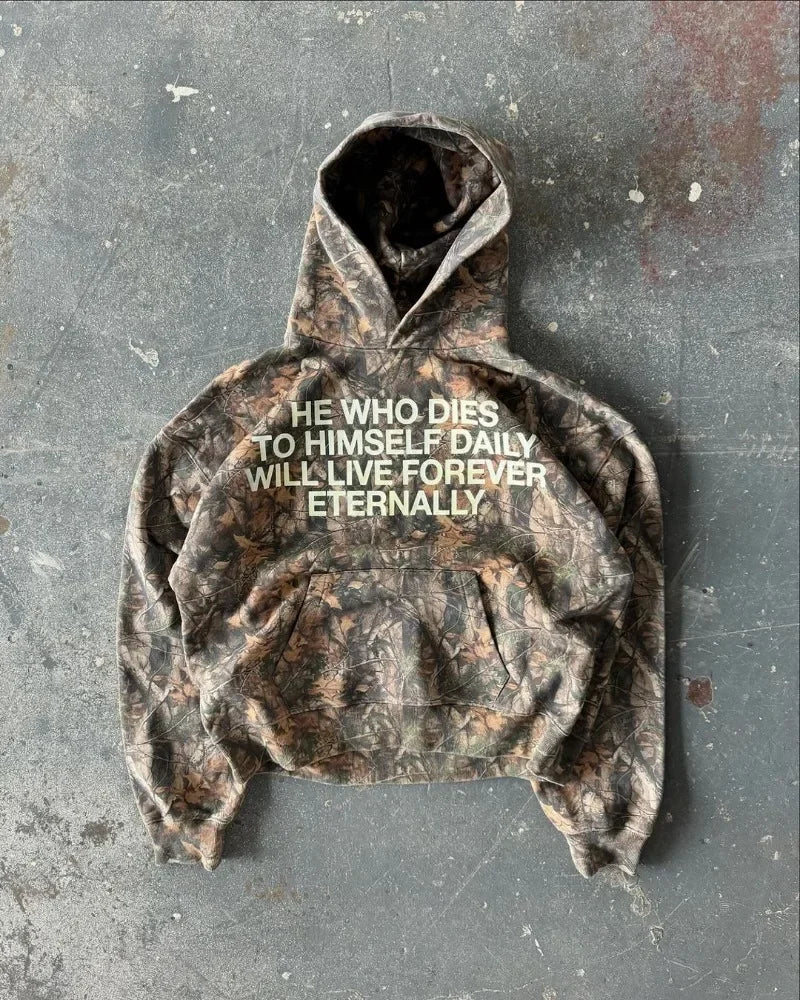 Y2K Hip Hop Retro Harajuku Hoodies Oversized Camouflage Pattern  Soft Warm Hooded Sweatshirt Fashionable Men  Women Street Wear