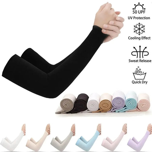 1 Pair Arm Sleeves Warmers Sports Sleeve Sun UV Protection Hand Cover Cooling Warmer Running Fishing Cycling Arm Cover