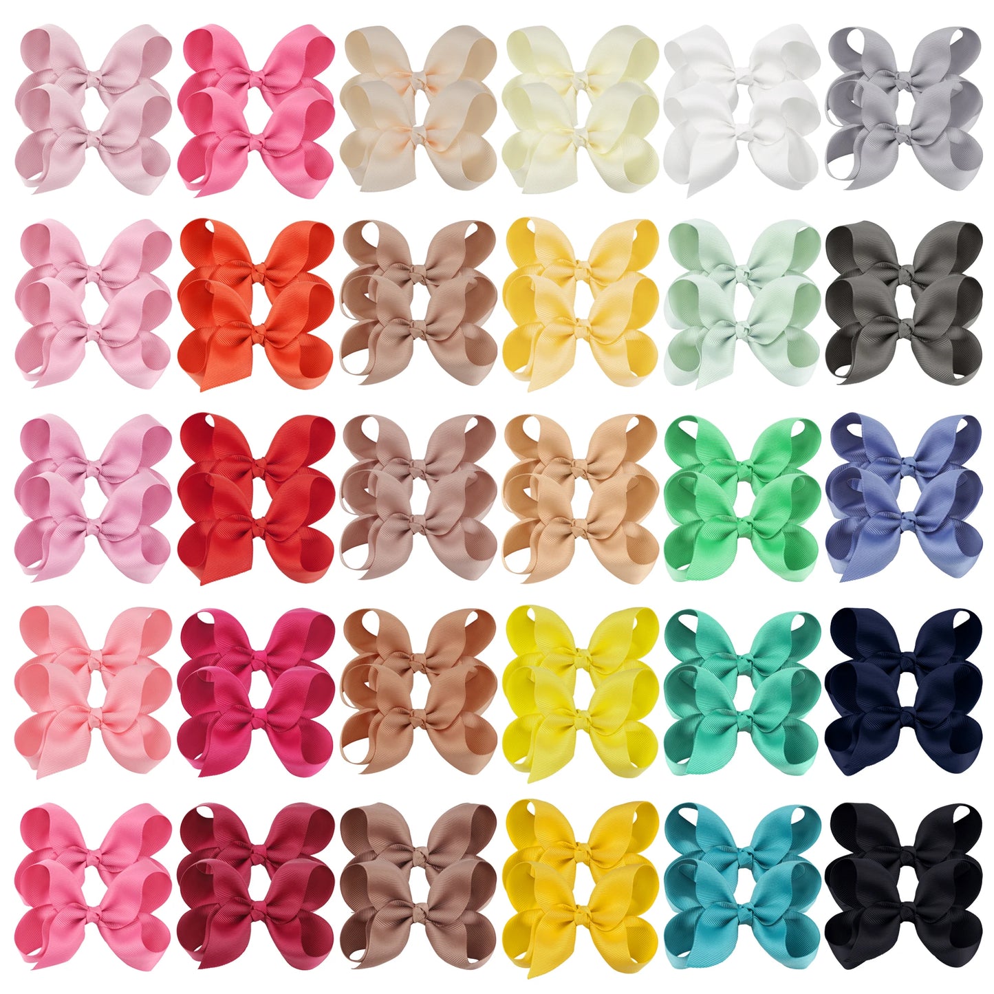 10 Pcs 4'' Cute Solid Grosgrain Ribbon Bowknot Hair Clips For Girls Handmade Hairpins Barrettes Headwear Kids Hair Accessories